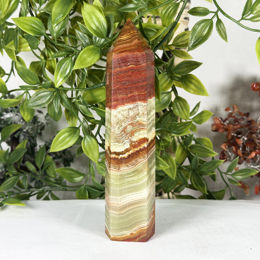 Natural Green Onyx Crystal Obelisk Tower - Gem Avenue Retail