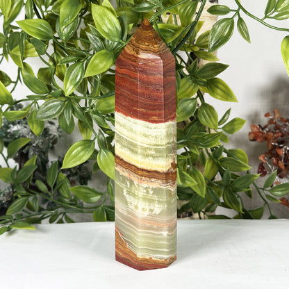 Natural Green Onyx Crystal Obelisk Tower - Gem Avenue Retail