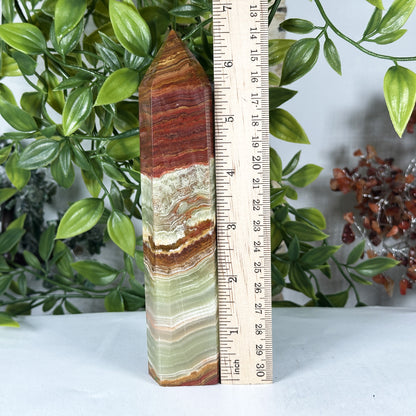 Natural Green Onyx Crystal Obelisk Tower - Gem Avenue Retail