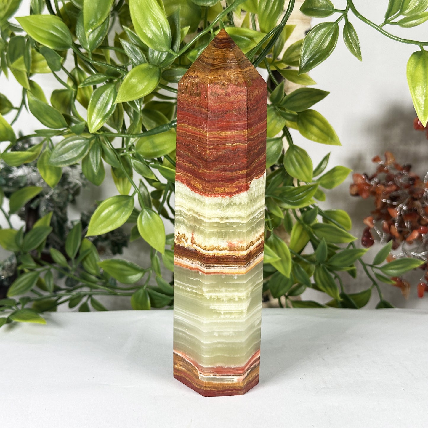 Natural Green Onyx Crystal Obelisk Tower - Gem Avenue Retail
