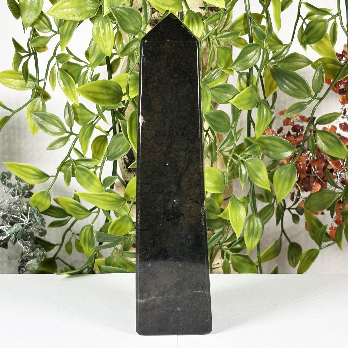 Natural Polished Serpentine Crystal Tower - Gem Avenue Retail