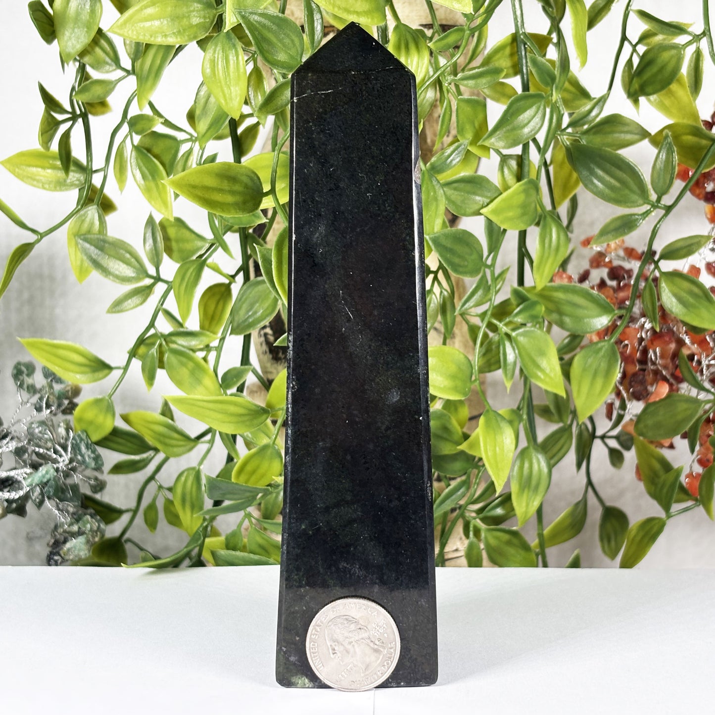 Natural Polished Serpentine Crystal Tower - Gem Avenue Retail