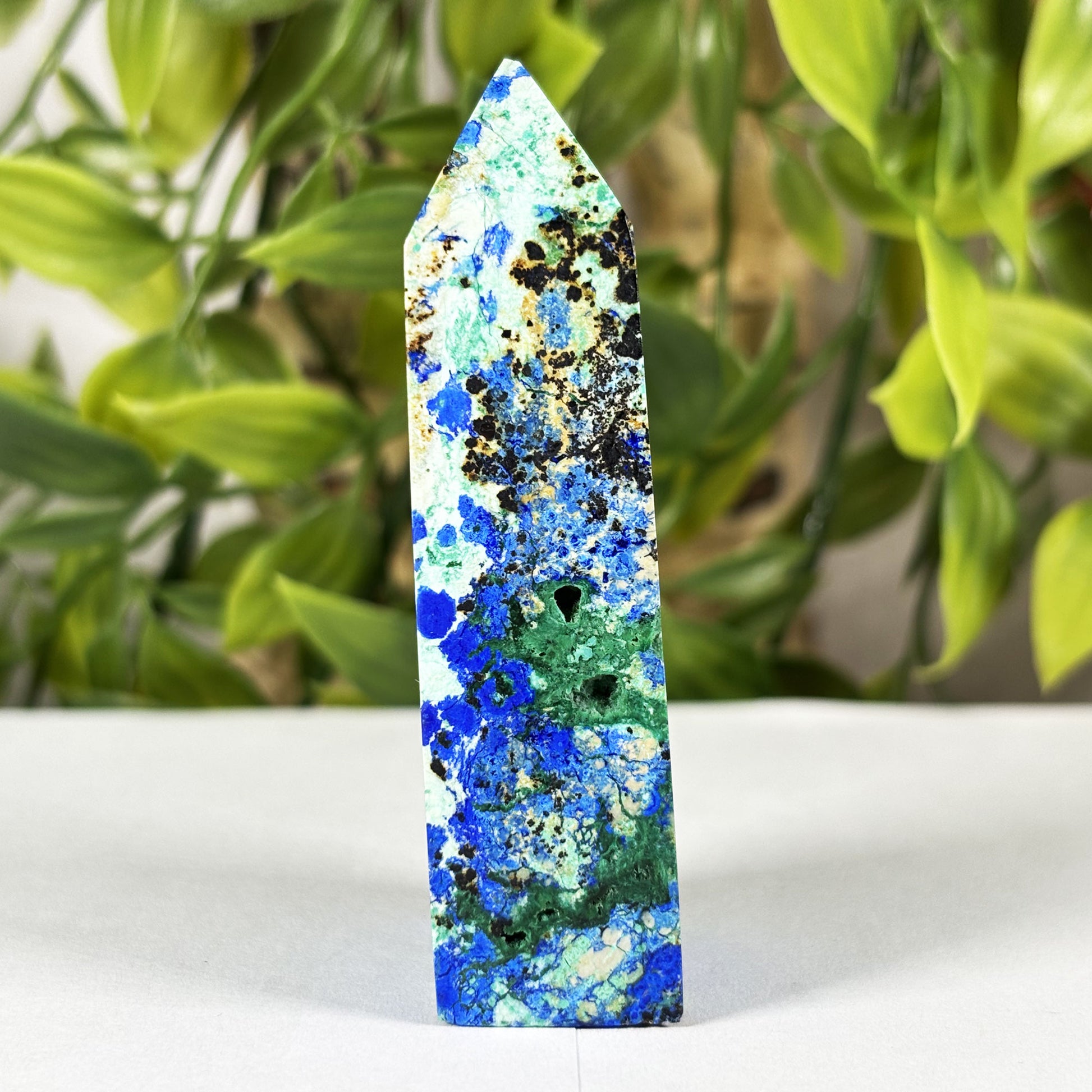 Azurite Malachite Crystal Tower - Gem Avenue Retail