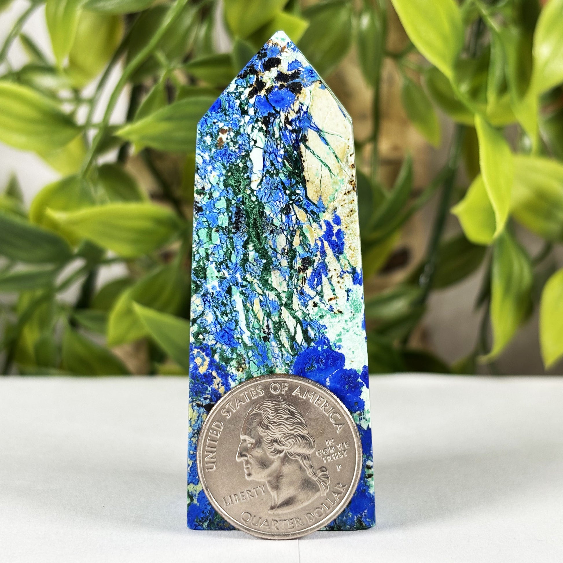 Azurite Malachite Crystal Tower - Gem Avenue Retail