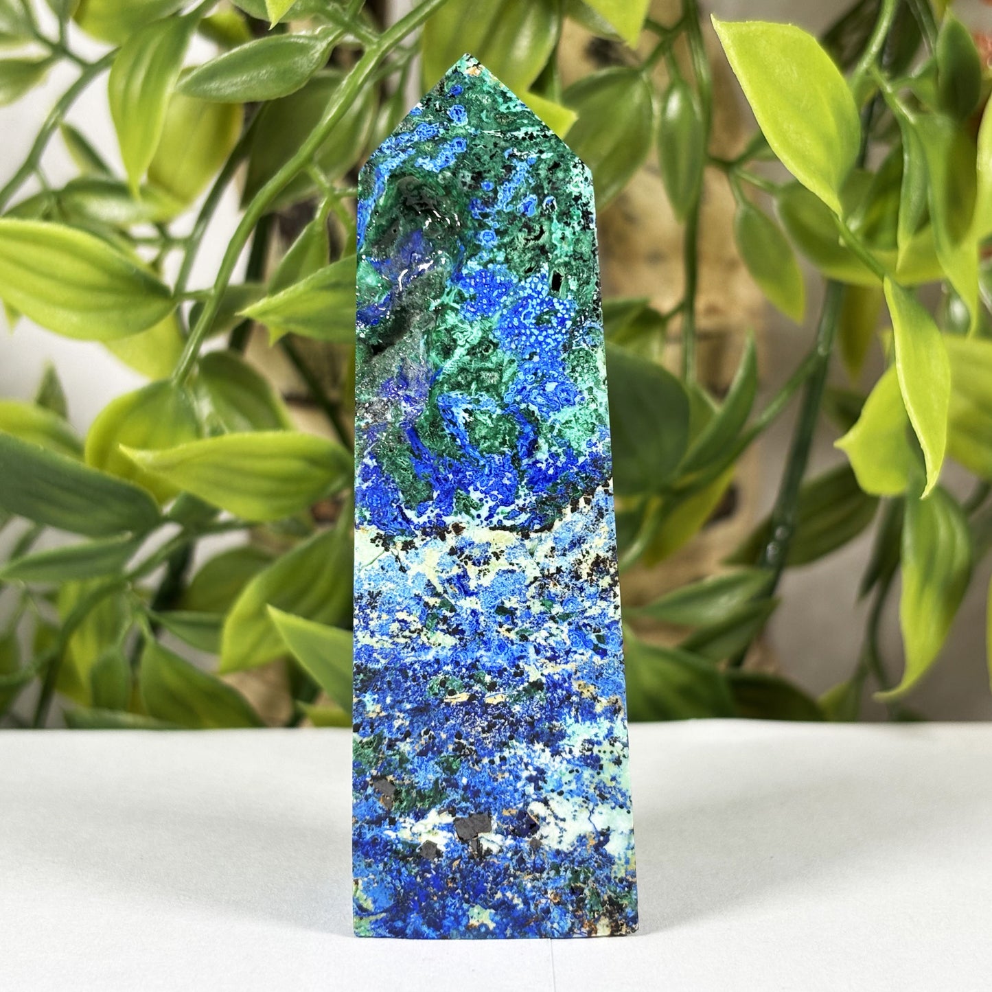Azurite Malachite Crystal Tower - Gem Avenue Retail