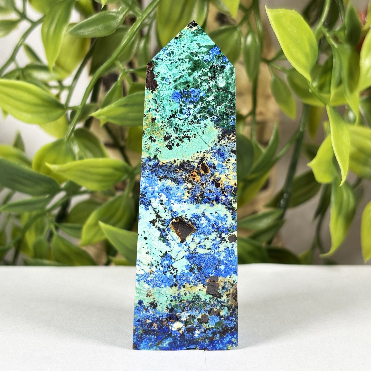 Azurite Malachite Crystal Tower - Gem Avenue Retail