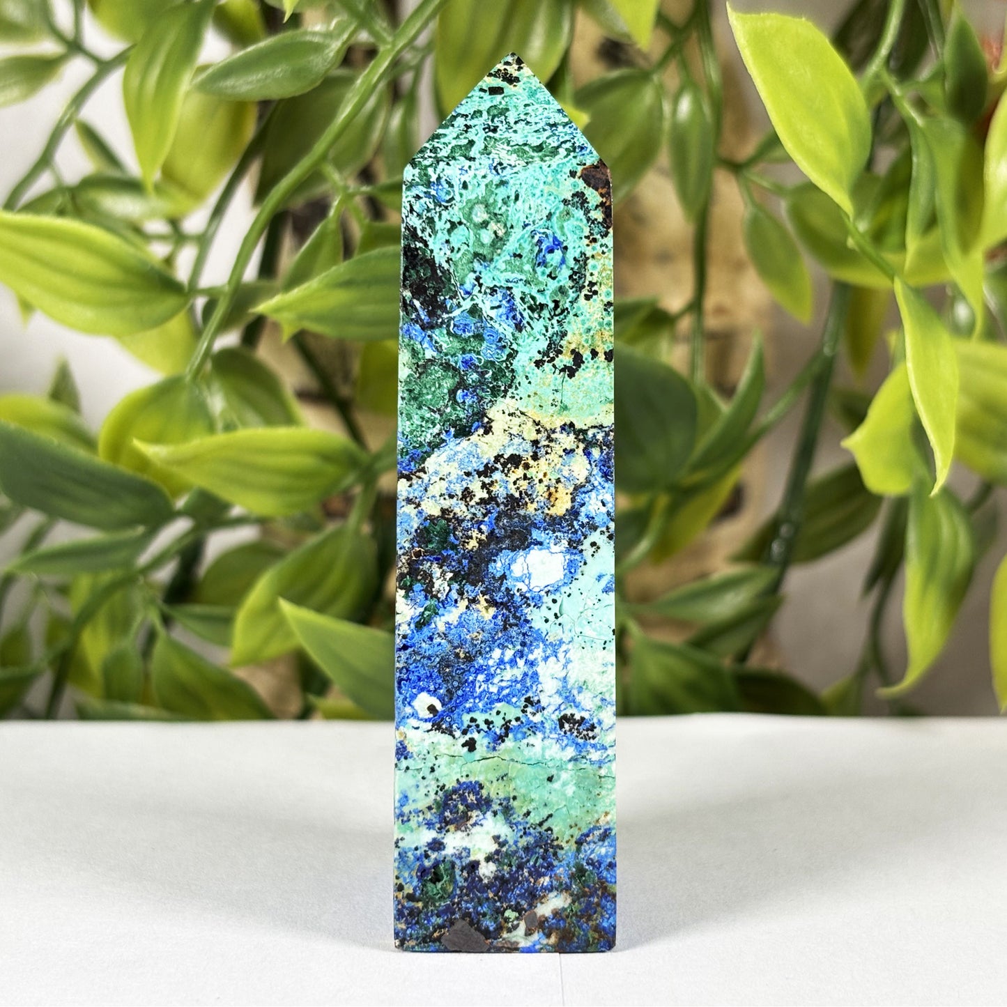 Azurite Malachite Crystal Tower - Gem Avenue Retail