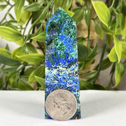 Azurite Malachite Crystal Tower - Gem Avenue Retail