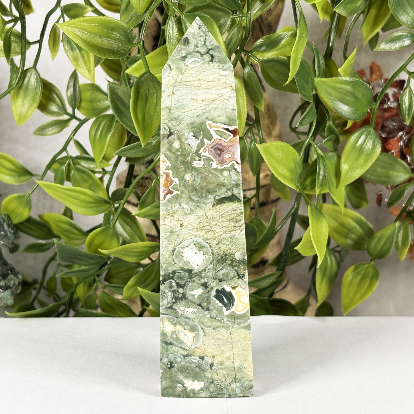 Rainforest Jasper Crystal Tower - Gem Avenue Retail