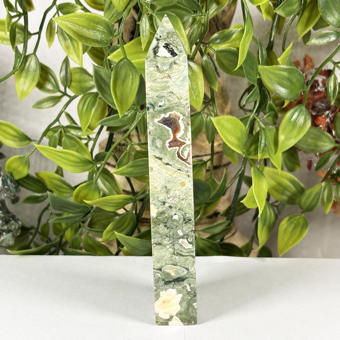 Rainforest Jasper Crystal Tower - Gem Avenue Retail