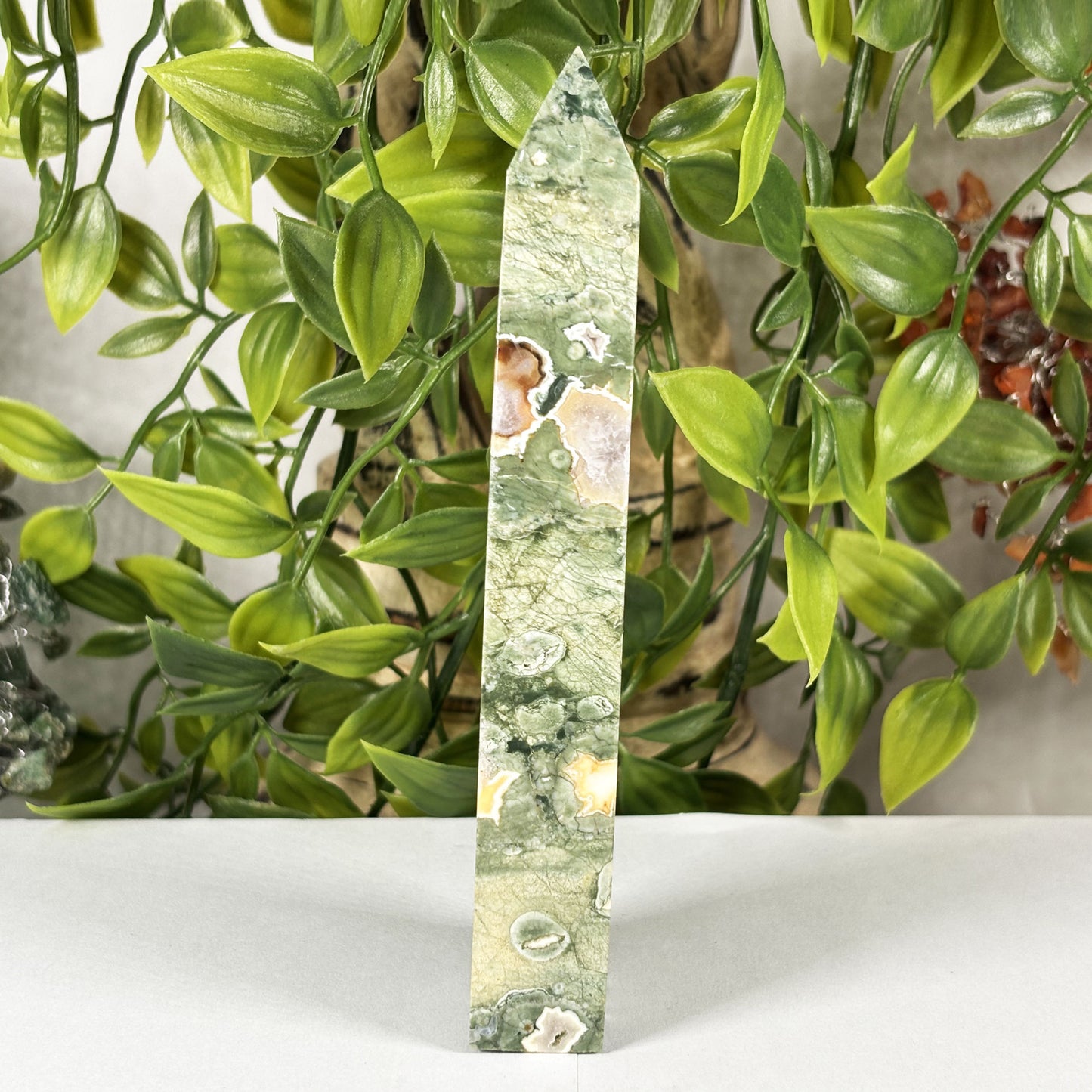 Rainforest Jasper Crystal Tower - Gem Avenue Retail