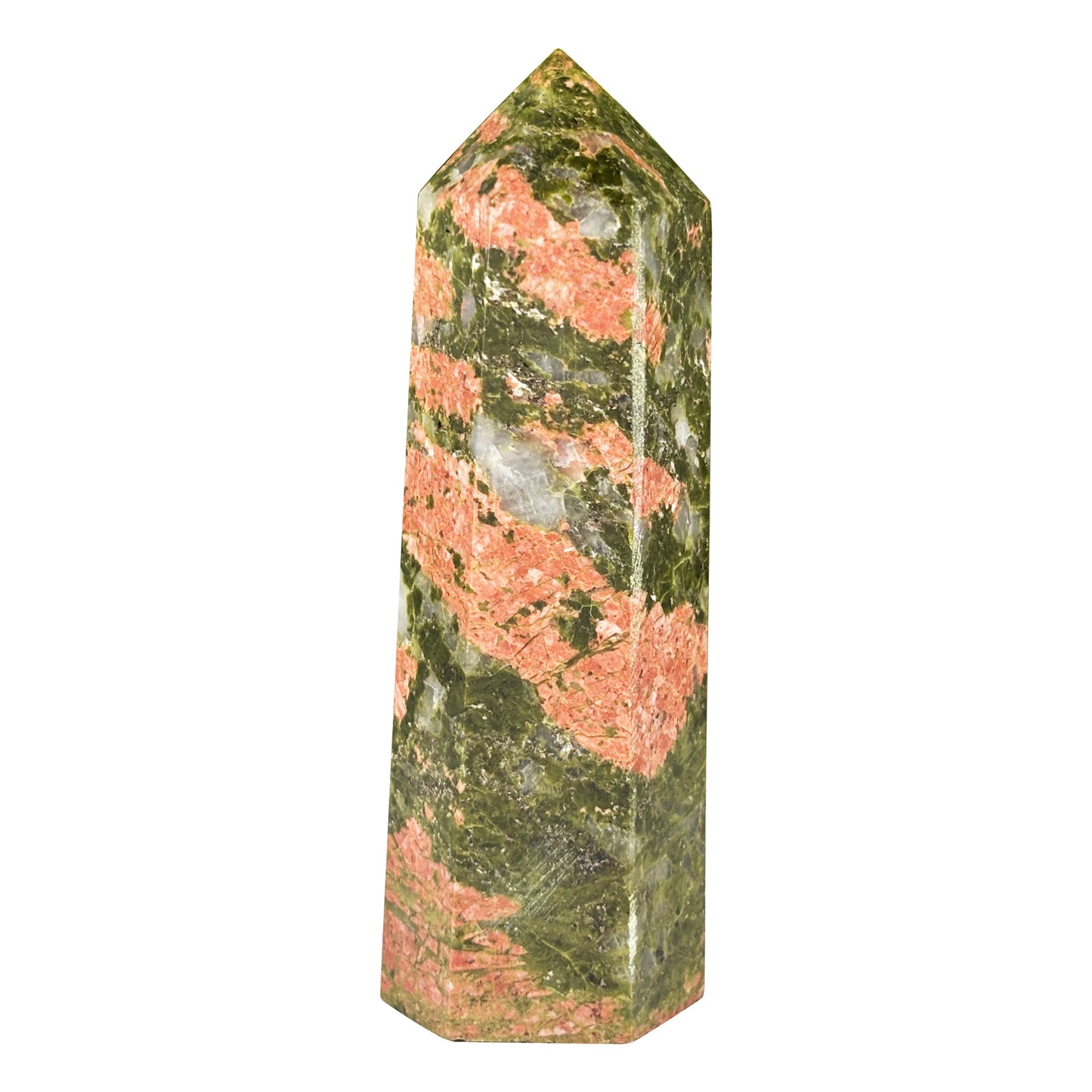 Natural Unakite Crystal Point Tower 3.25 Inch Polished Healing Stone Home Decor