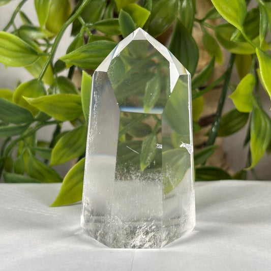 Natural Clear Quartz Crystal Point from Brazil 4.3 oz Polished Healing Stone Tower