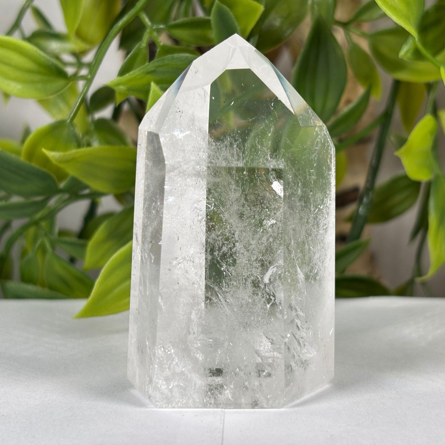 Natural Clear Quartz Crystal Point from Brazil Polished Healing Stone Tower