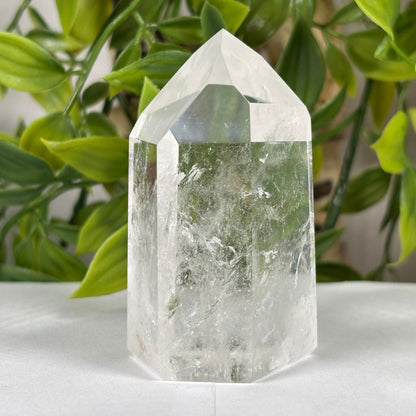 Natural Clear Quartz Crystal Point from Brazil Polished Healing Stone Tower