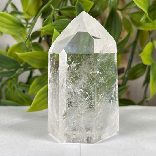 Natural Clear Quartz Crystal Point from Brazil Polished Healing Stone Tower