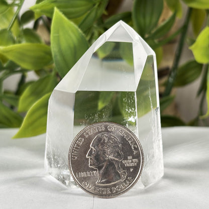 Natural Clear Quartz Crystal Point from Brazil 2" Polished Healing Stone Tower