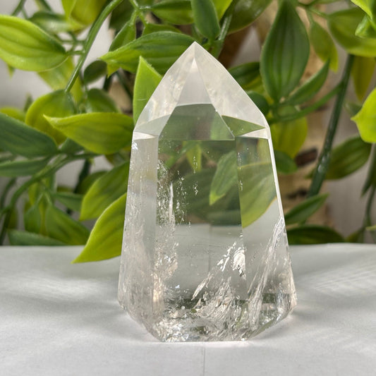 Natural Clear Quartz Standing Point Crystal Polished Gemstone Tower Healing Stone