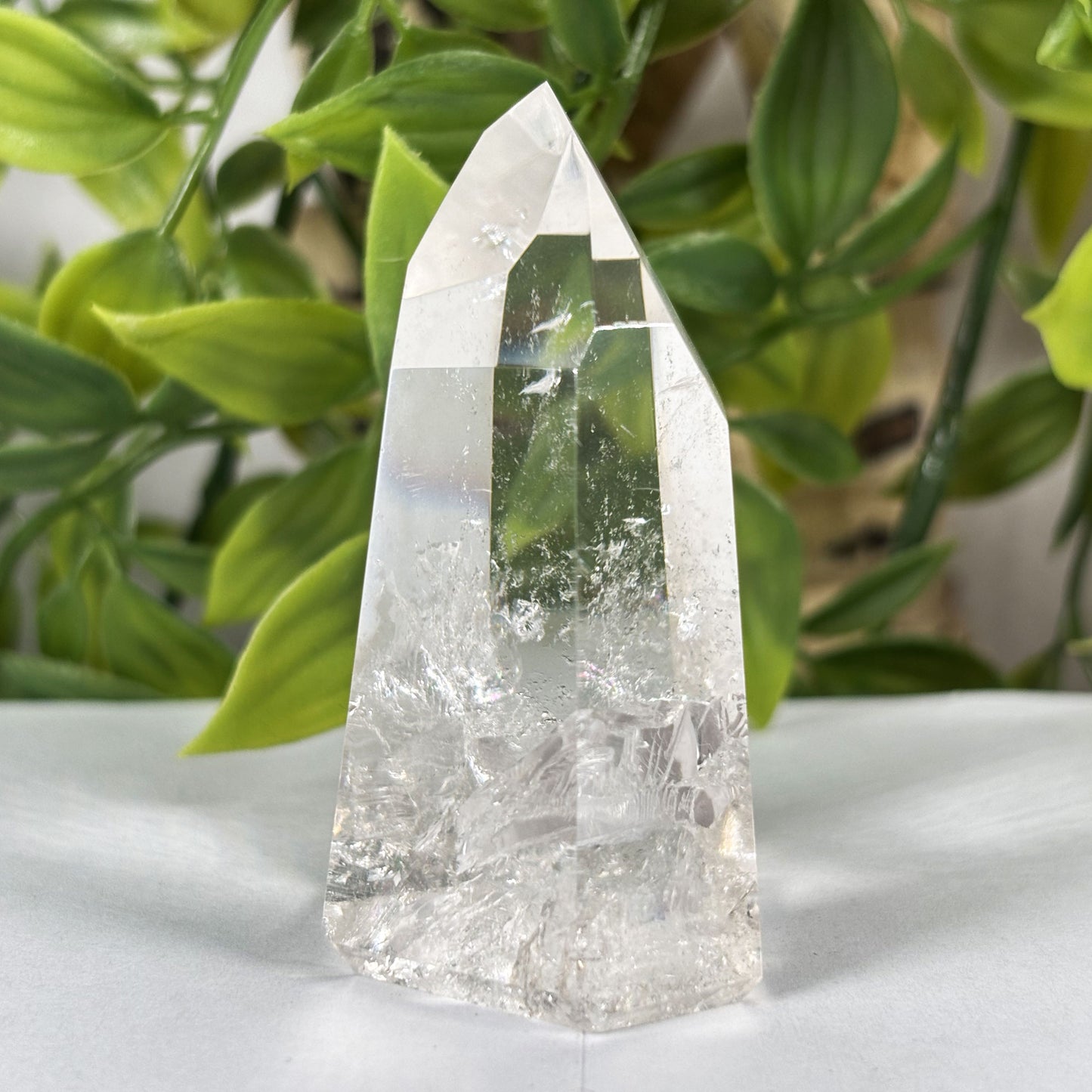 Natural Clear Quartz Standing Point Crystal Polished Gemstone Tower Healing Stone