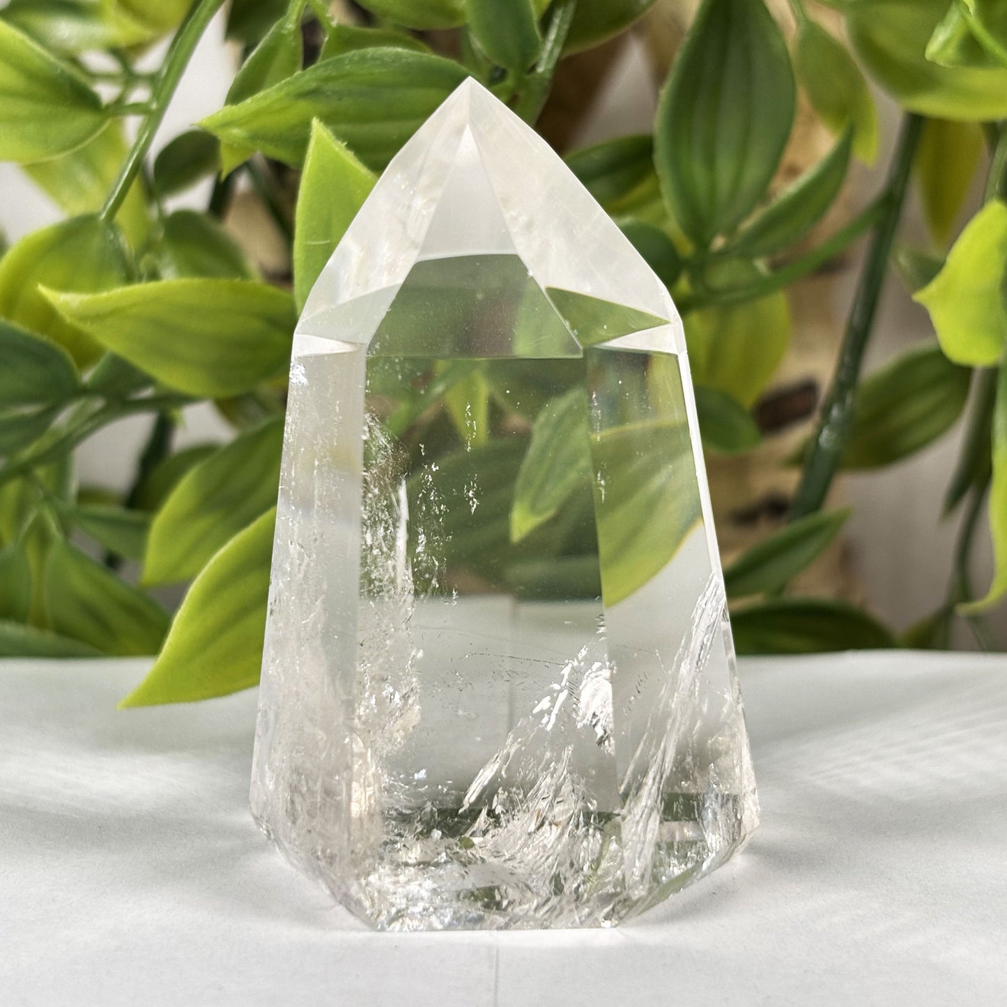 Natural Clear Quartz Standing Point Crystal Polished Gemstone Tower Healing Stone