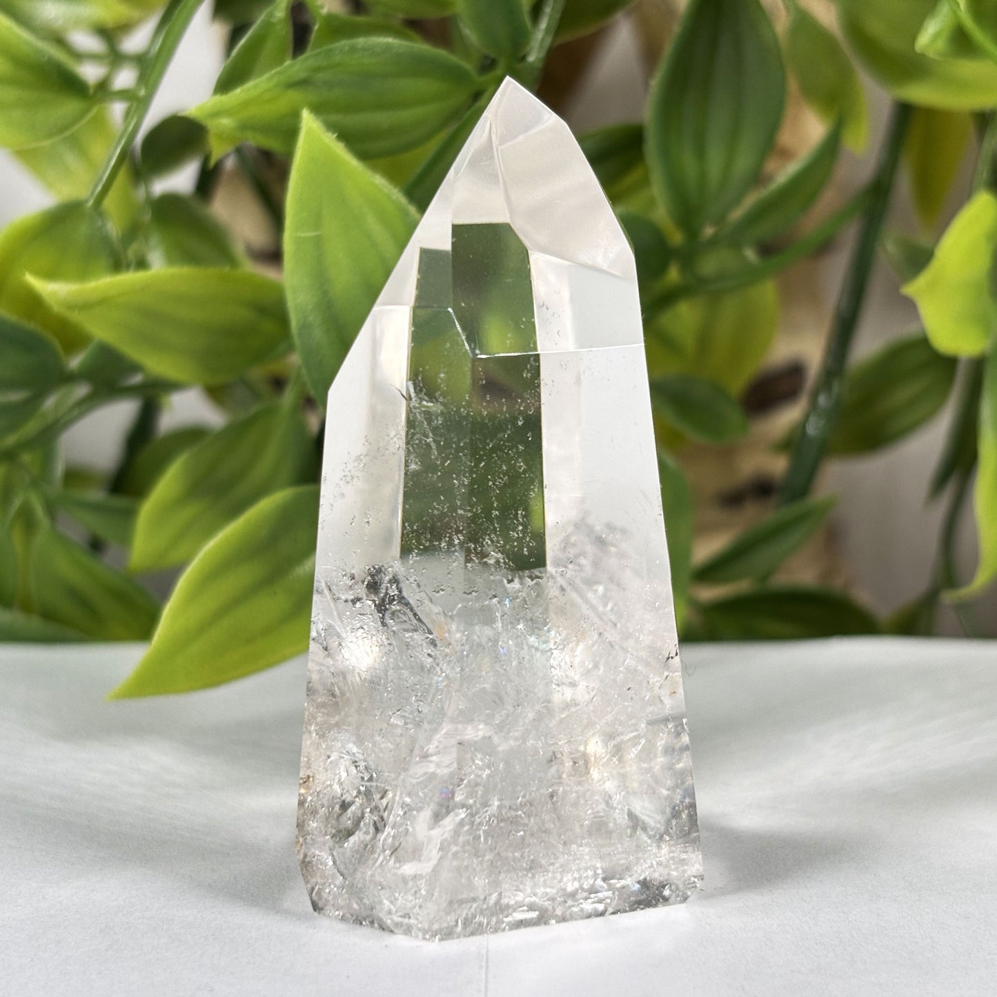 Natural Clear Quartz Standing Point Crystal Polished Gemstone Tower Healing Stone
