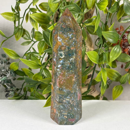Natural Sea Jasper Crystal Tower from Madagascar Polished Healing