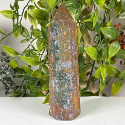 Natural Sea Jasper Crystal Tower from Madagascar Polished Healing