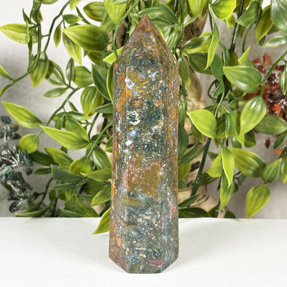 Natural Sea Jasper Crystal Tower from Madagascar Polished Healing