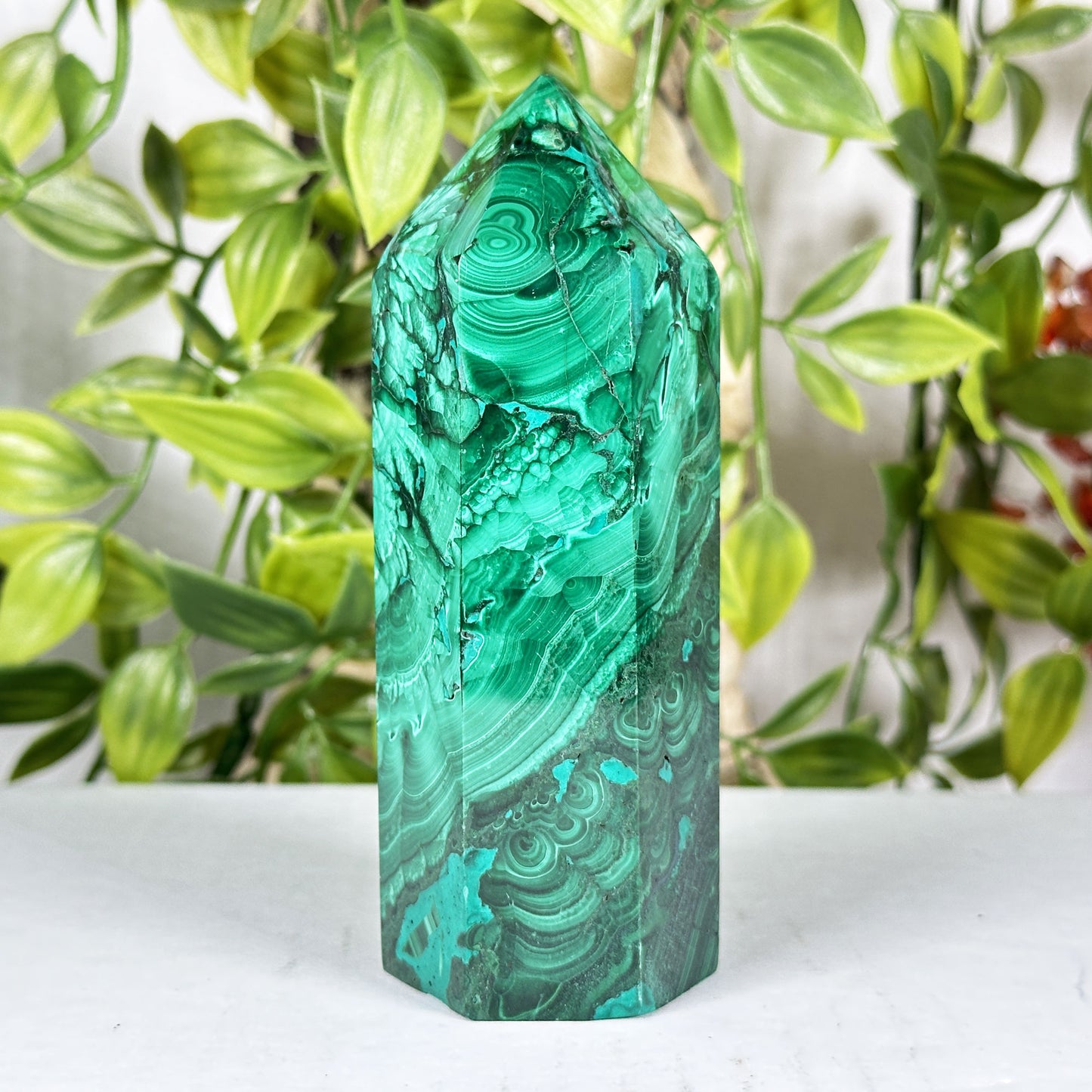 Malachite Crystal Tower - Gem Avenue Retail