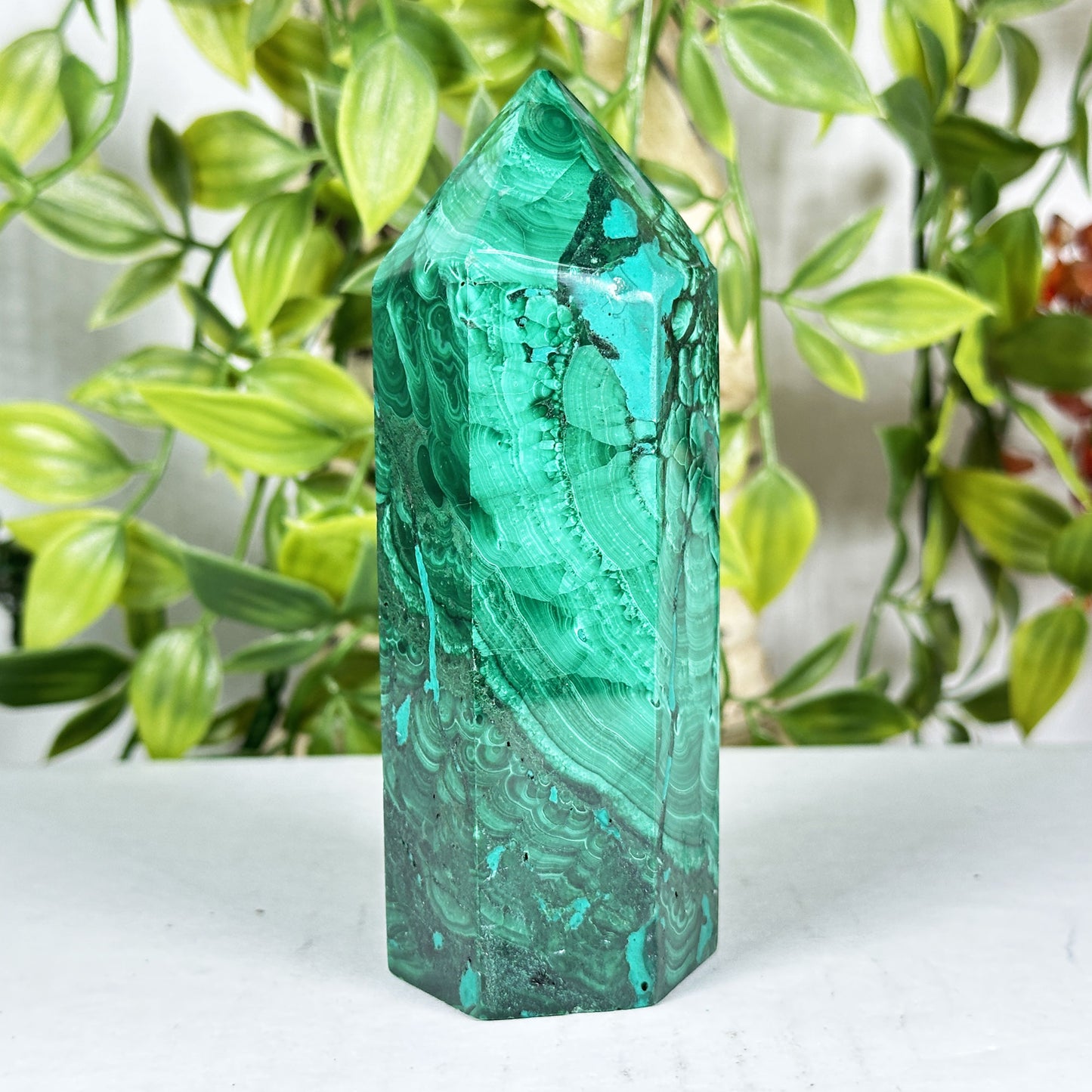 Malachite Crystal Tower - Gem Avenue Retail