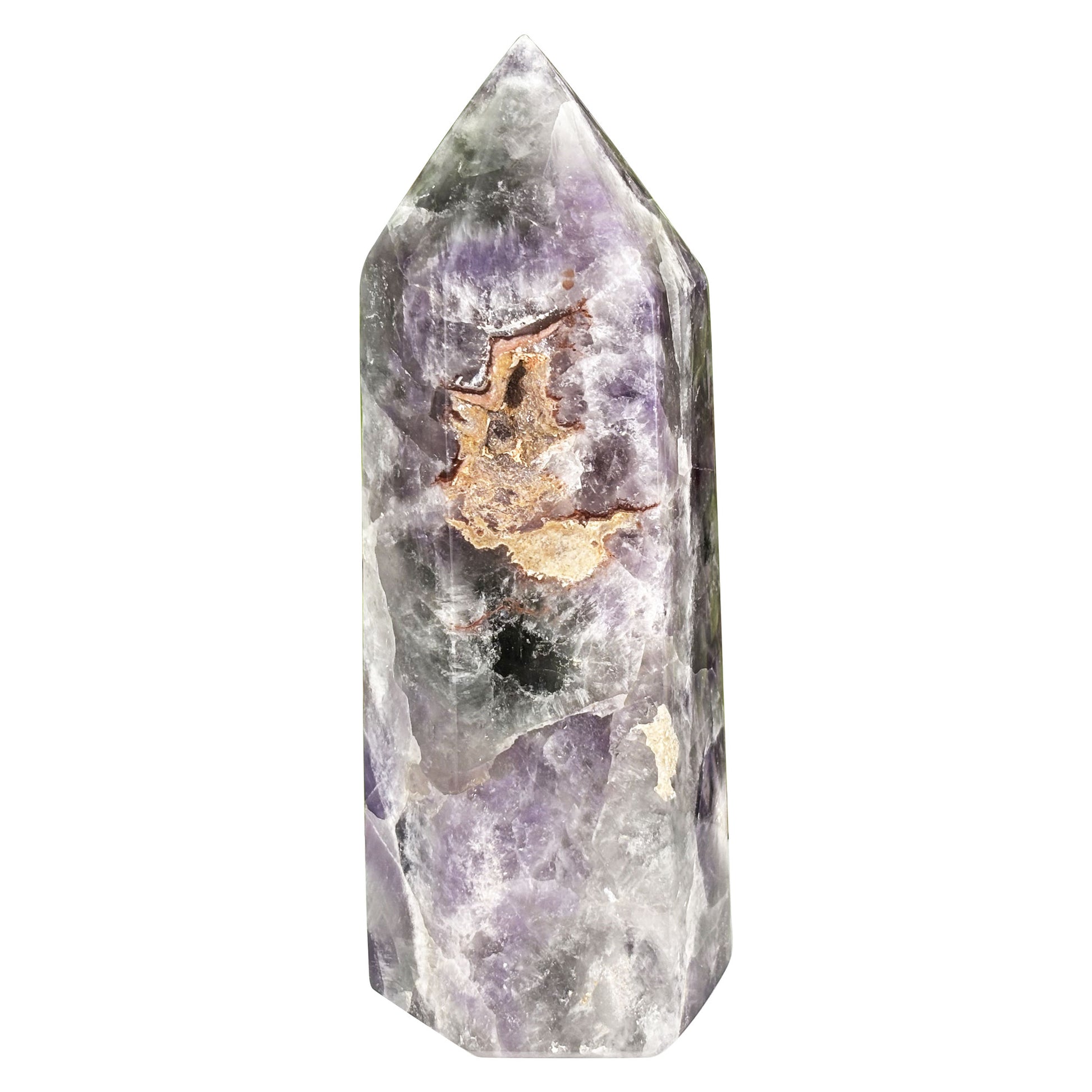 Chevron Amethyst Crystal Obelisk Tower - Gem Avenue Retail