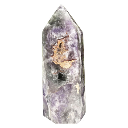 Chevron Amethyst Crystal Obelisk Tower - Gem Avenue Retail