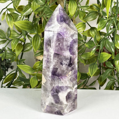 Chevron Amethyst Crystal Obelisk Tower - Gem Avenue Retail