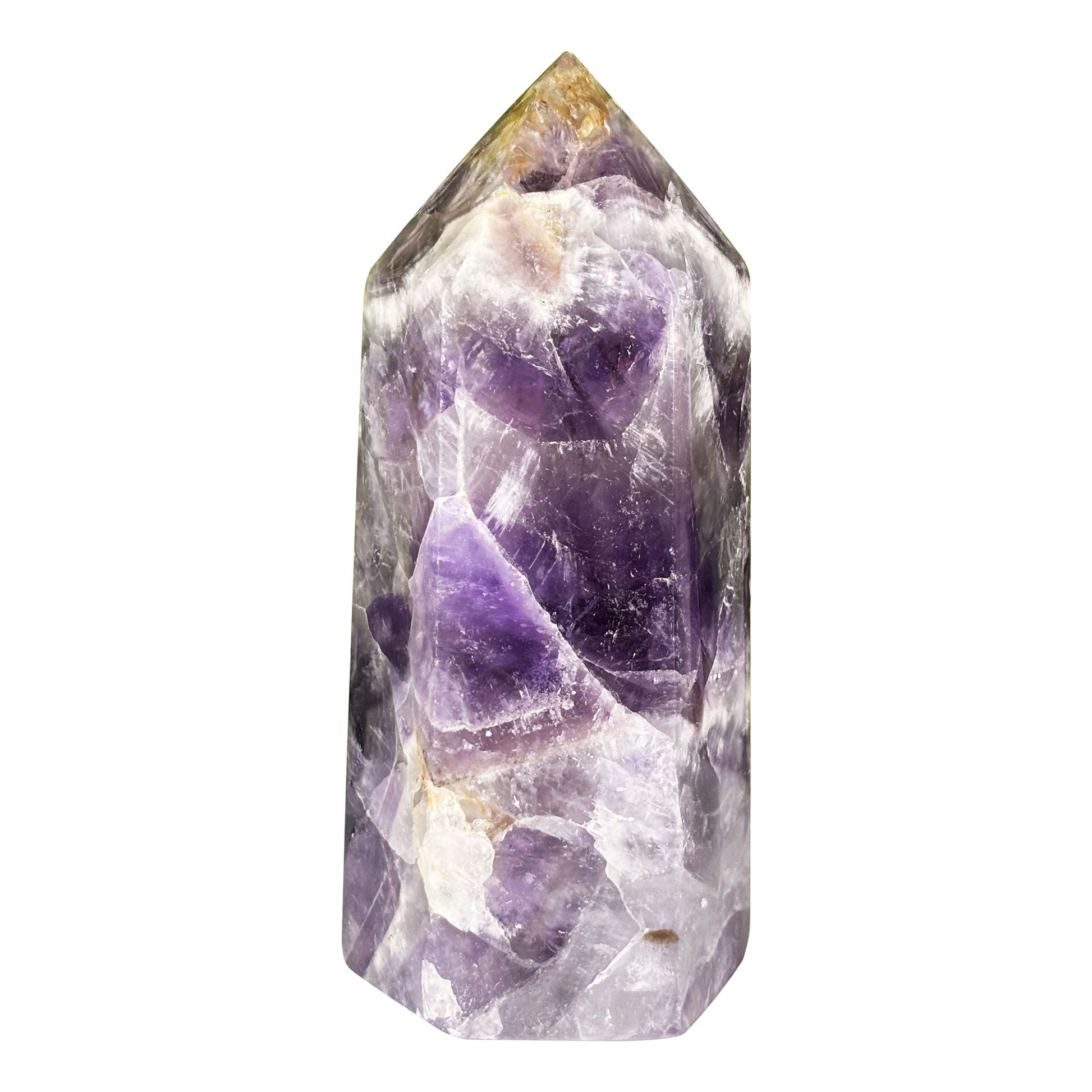 Chevron Amethyst Crystal Obelisk Tower - Gem Avenue Retail