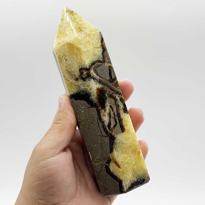 Natural Septarian Crystal Tower Obelisk - Gem Avenue Retail