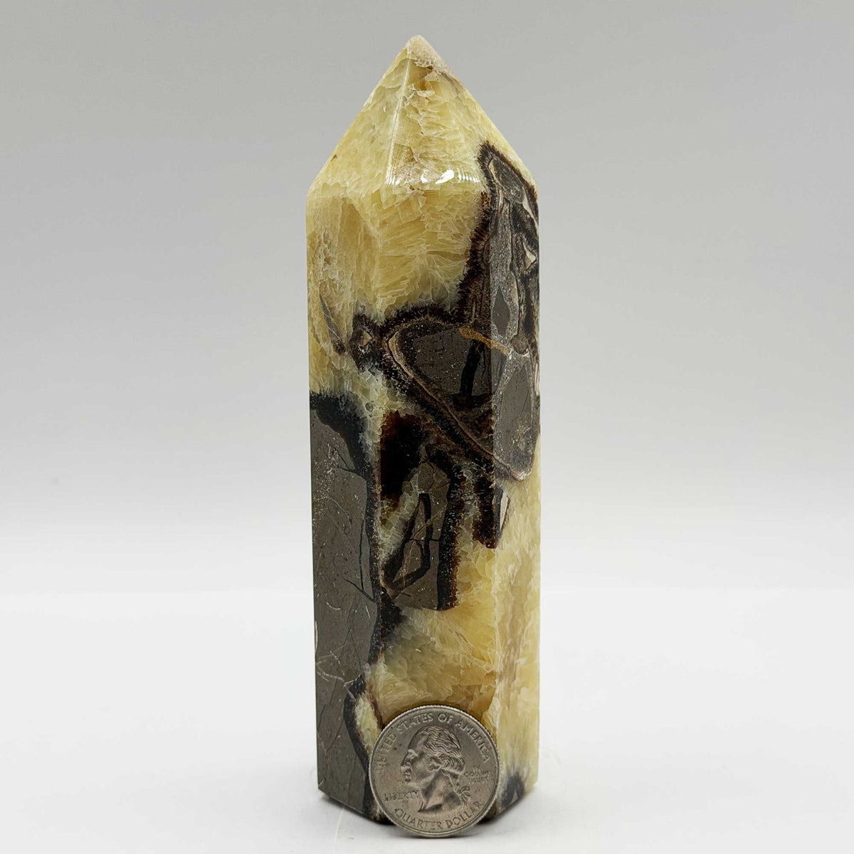 Natural Septarian Crystal Tower Obelisk - Gem Avenue Retail