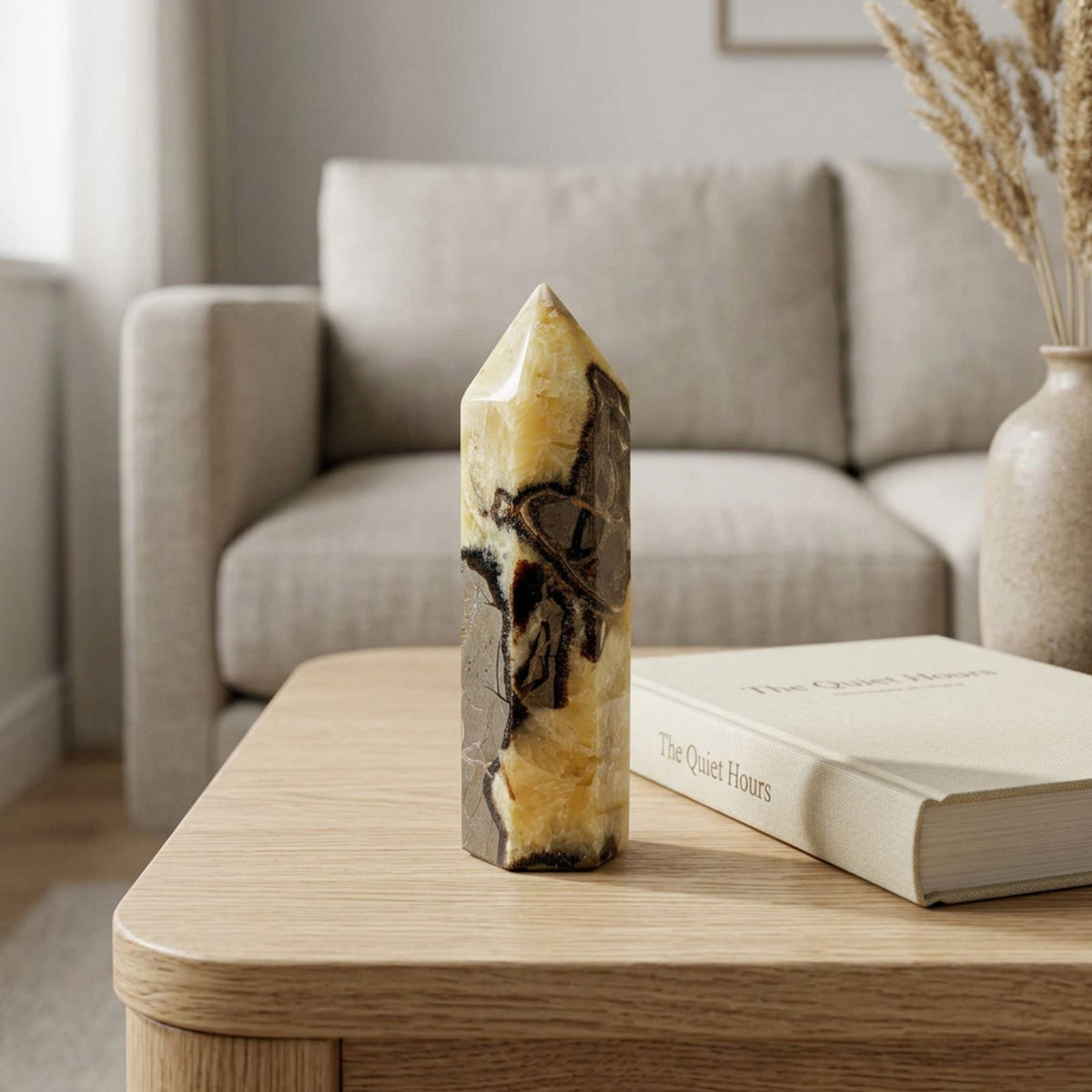 Natural Septarian Crystal Tower Obelisk - Gem Avenue Retail