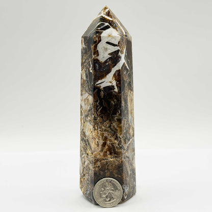 Breccia Agate Crystal Tower 6.5" Polished