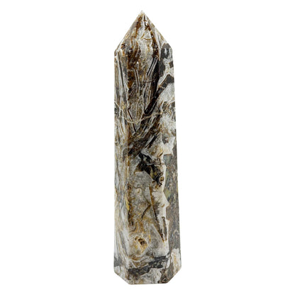 Natural Breche Agate Crystal Tower Obelisk - Gem Avenue Retail