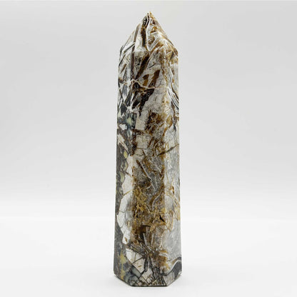 Natural Breche Agate Crystal Tower Obelisk - Gem Avenue Retail