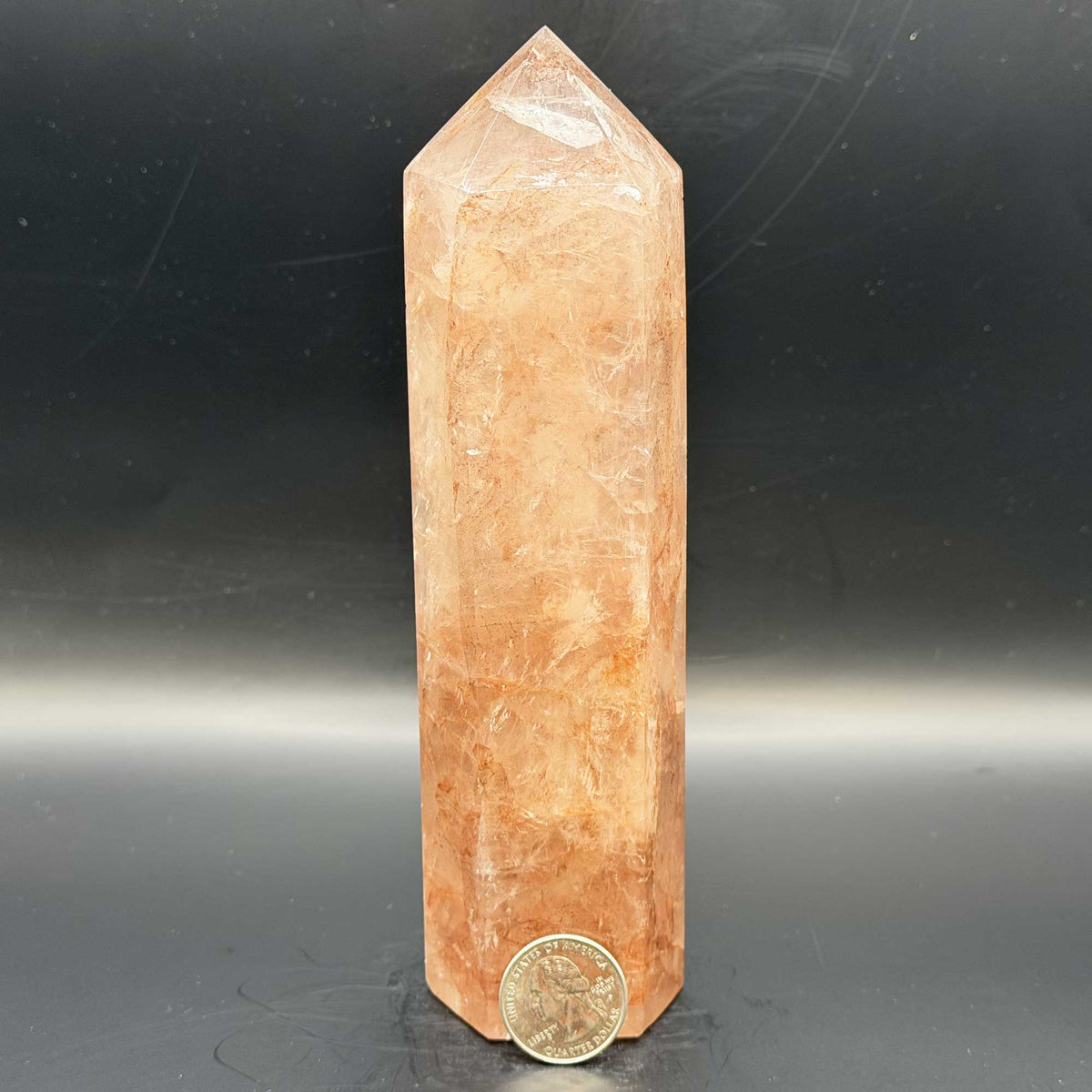 Natural Hematoid Quartz Crystal Tower Obelisk - Gem Avenue Retail
