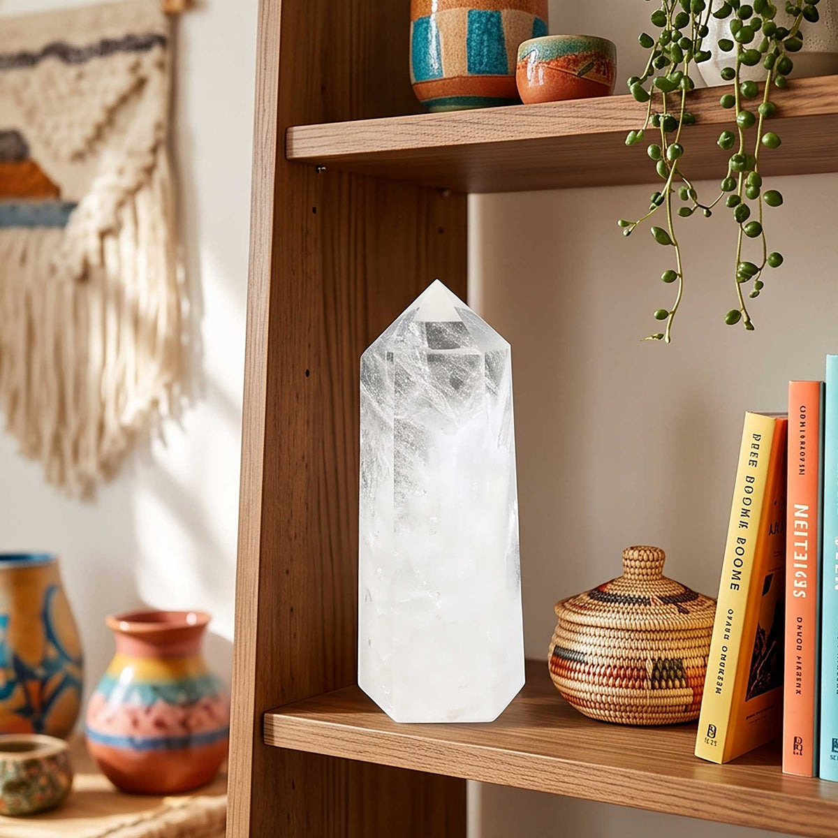 Natural Clear Quartz Crystal Tower Obelisk 6"