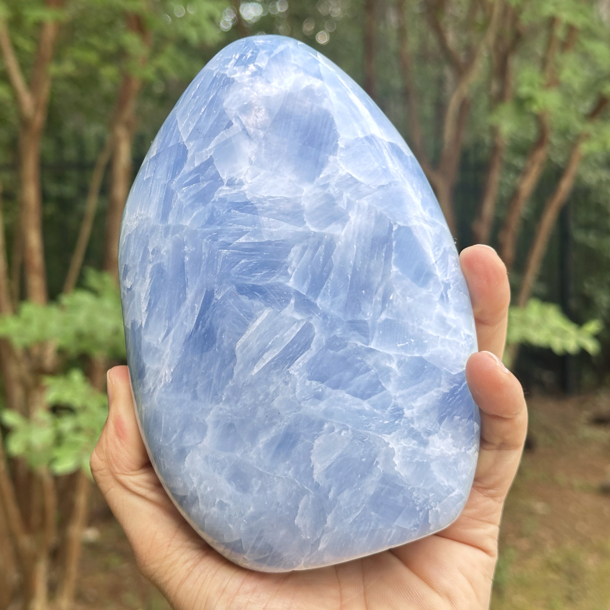 Natural Self-Standing Polished Blue Celestite Freeform - Gem Avenue
