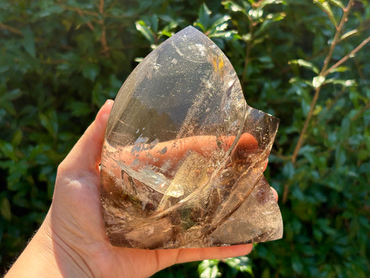 Natural Smoky Quartz Freeform Self-Standing Crystal from Brazil Healing Stone, Polished Quartz Mineral, Energy Cleansing, Meditation & Home Decor - RPS485