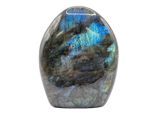 Natural Polished Labradorite Freeform Crystal with Blue and Gold Flash Healing Stone for Meditation, Focus, and Elegant Home Decor - RPS506