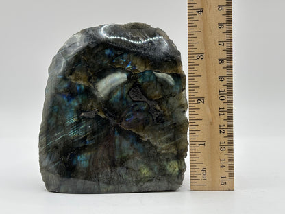 Natural Polished Labradorite Freeform Crystal with Blue & Gold Flash for Healing, Meditation, and Home Decor - RPS512