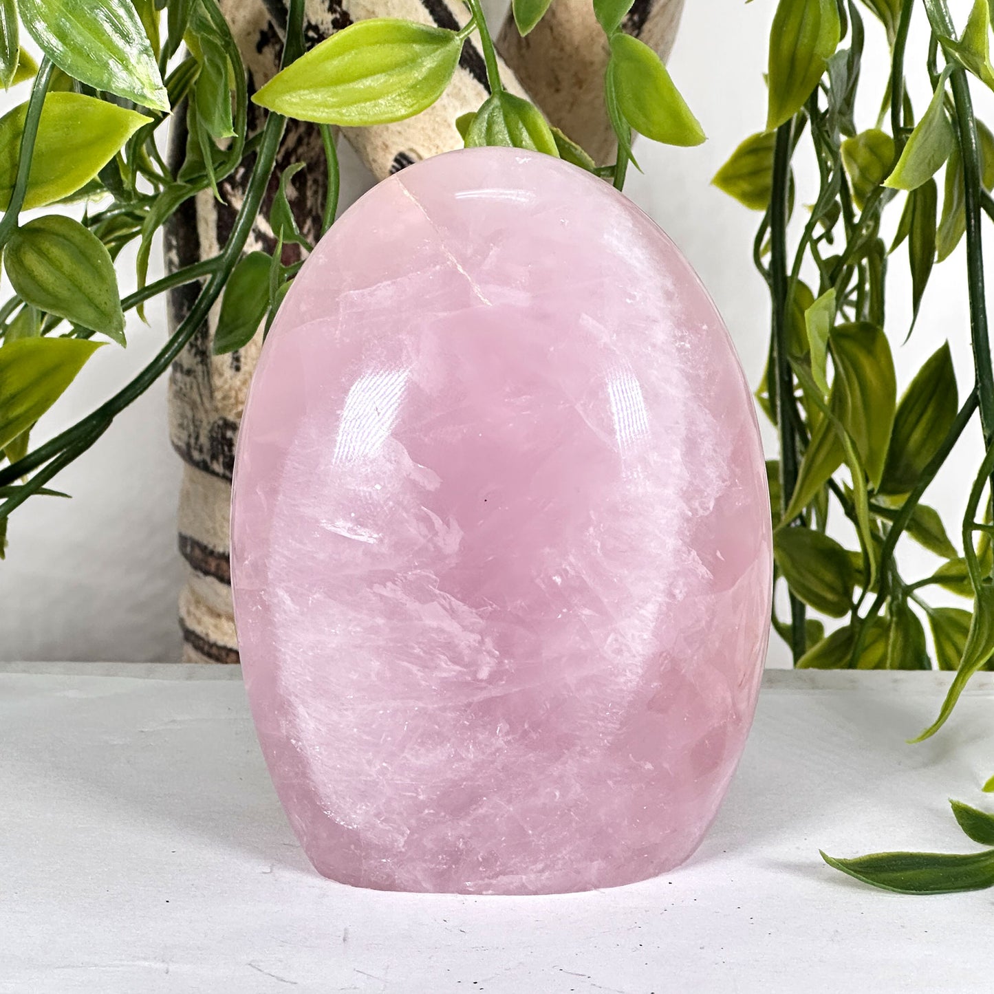 Natural Rose Quartz Polished Freeform Crystal Healing Stone for Love, Meditation & Home Decor - RPS523