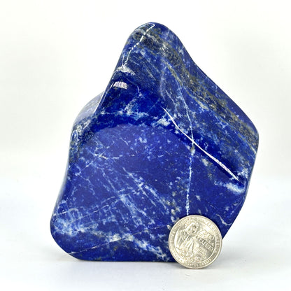 Polished Natural Lapis Lazuli Freeform Blue Crystal Stone Decorative Standing - RPS530