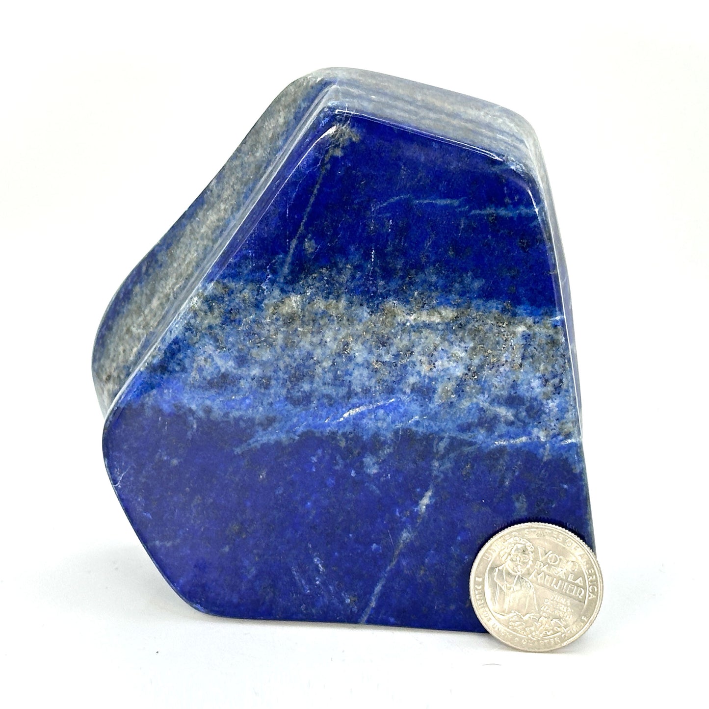 Natural Lapis Lazuli Freeform Polished Blue Crystal Standing Stone - RPS534