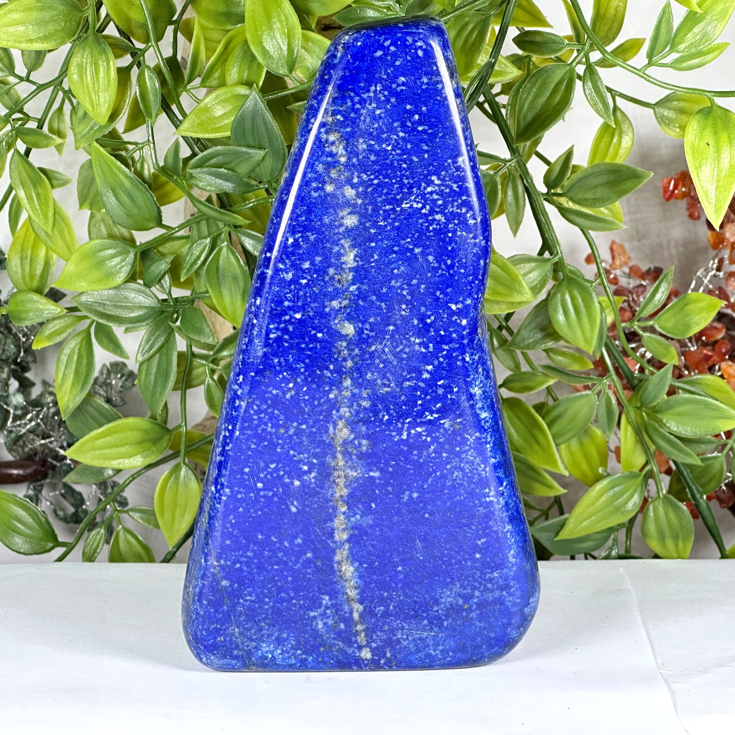 Natural Lapis Lazuli Freeform Polished Deep Blue Standing Crystal Stone - RPS535